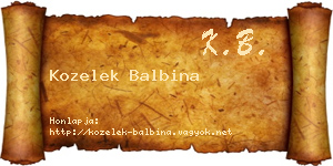 Kozelek Balbina névjegykártya
